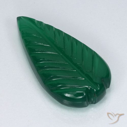 3.23ct Naturale Verde medio Agata, Taglio a fiore, Traslucido