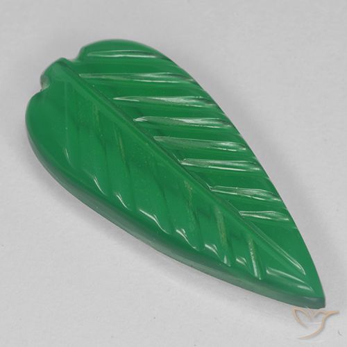 3.24ct Naturale Verde medio Agata, Taglio a fiore, Traslucido