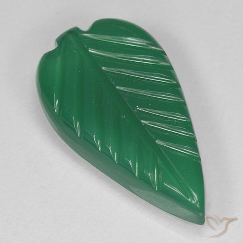 4.01ct Naturale Verde medio Agata, Taglio a fiore, Traslucido