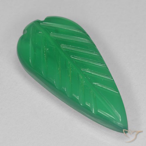 3.06ct Naturale Trifoglio Verde Agata, Taglio a fiore, Traslucido