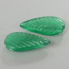 Agata naturale verde da 5,71 ct, taglio fiore, traslucido