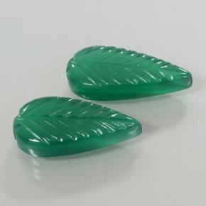 Agata naturale verde da 8,71 ct, taglio fiore, traslucido
