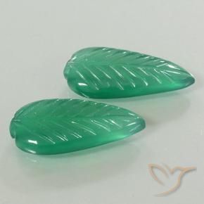 Agata naturale verde da 7,67 ct, taglio fiore, traslucido
