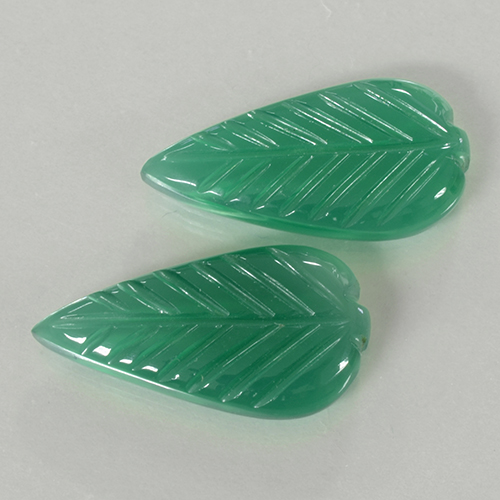 Agata naturale verde da 6,52 ct, taglio fiore, traslucido