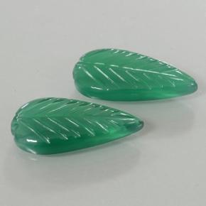Agata naturale verde da 6,52 ct, taglio fiore, traslucido
