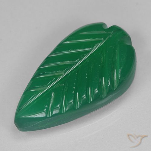 3.60ct Naturale Verde medio Agata, Taglio a fiore, Traslucido
