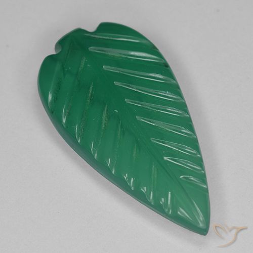 2.19ct Naturale Verde medio Agata, Taglio a fiore, Traslucido