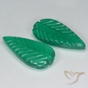 Gemme di Agata Verde caldo naturale da 6.86 ct, Taglio a fiore, Traslucido