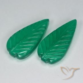 Gemme di Agata Verde caldo naturale da 6.86 ct, Taglio a fiore, Traslucido