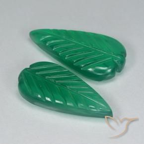 Gemme di Agata Verde medio naturale da 7.52 ct, Taglio a fiore, Traslucido