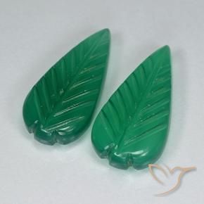 Gemme di Agata Verde medio naturale da 7.52 ct, Taglio a fiore, Traslucido
