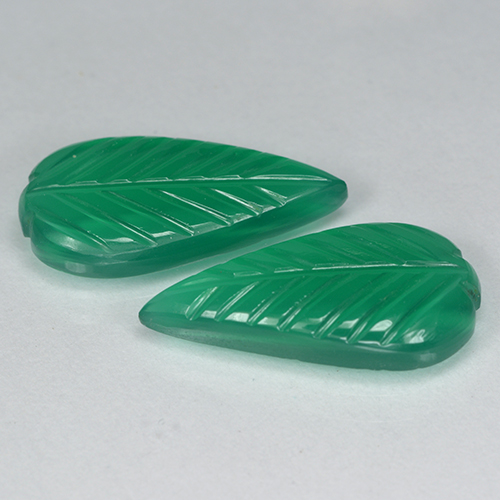 Agata naturale verde da 6,48 ct, taglio fiore, traslucido