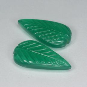 Agata naturale verde da 6,48 ct, taglio fiore, traslucido