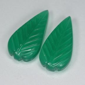 Agata naturale verde da 6,48 ct, taglio fiore, traslucido