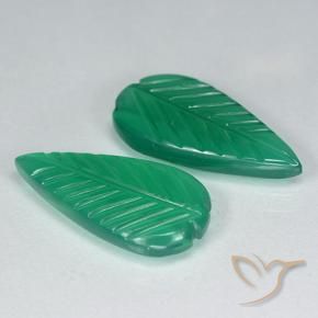 Gemme di Agata Verde caldo naturale da 6.44 ct, Taglio a fiore, Traslucido
