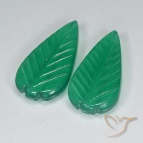 Gemme di Agata Verde caldo naturale da 6.44 ct, Taglio a fiore, Traslucido