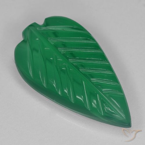 3.00ct Naturale Verde medio Agata, Taglio a fiore, Traslucido