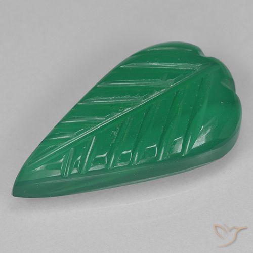 2.57ct Naturale Verde medio Agata, Taglio a fiore, Traslucido, Photo A