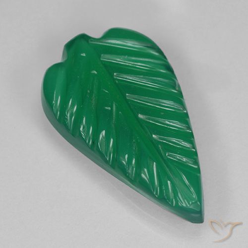 2.62ct Naturale Verde medio Agata, Taglio a fiore, Traslucido
