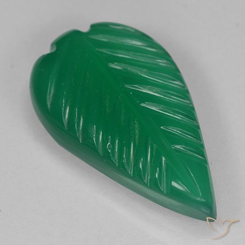 3.07ct Naturale Verde medio Agata, Taglio a fiore, Traslucido