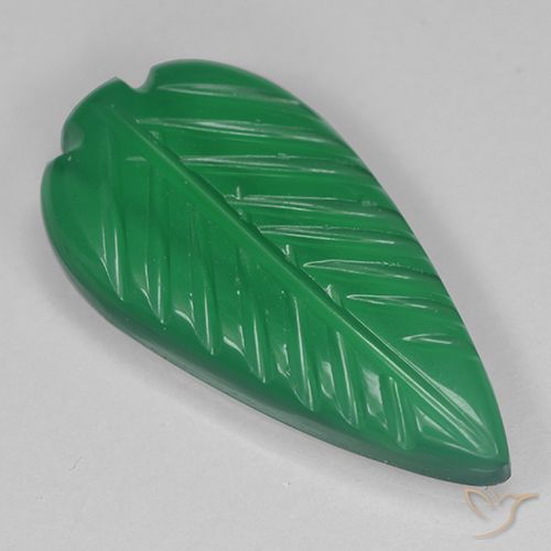 3.52ct Naturale Verde medio Agata, Taglio a fiore, Traslucido
