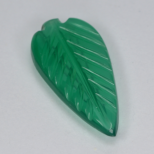 Agata Verde caldo naturale da 1.39 ct, Taglio a fiore, Trasparente