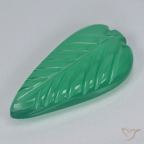 3.92ct Naturale Verde freddo Agata, Taglio a fiore, Traslucido, Photo A