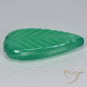 Agata Verde freddo naturale da 3.92 ct, Taglio a fiore, Traslucido