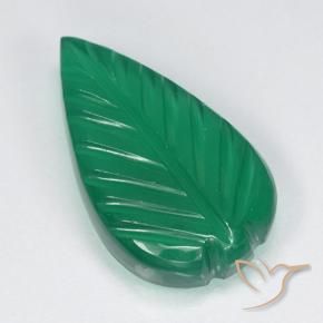 Agata Verde caldo naturale da 3.77 ct, Taglio a fiore, Traslucido