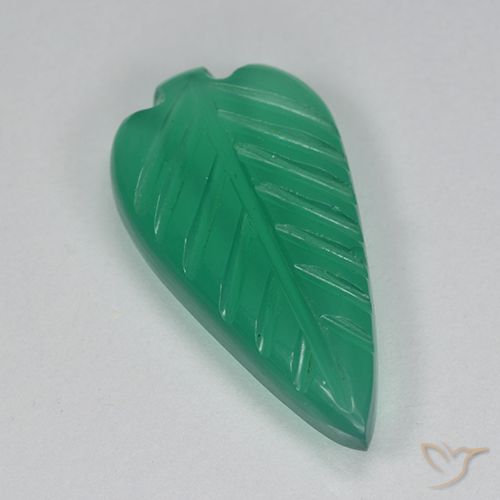 2.83ct Naturale Verde medio Agata, Taglio a fiore, Traslucido