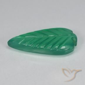 Agata Verde medio naturale da 2.83 ct, Taglio a fiore, Traslucido
