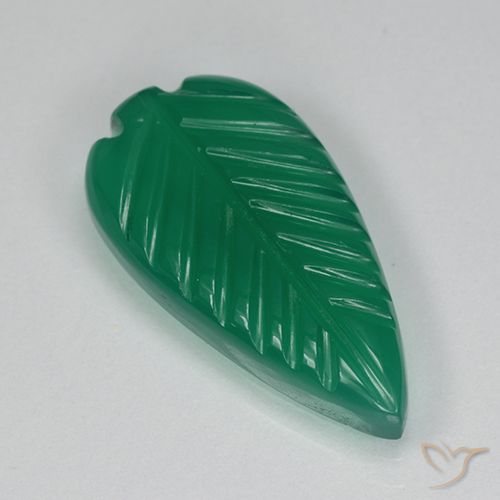 3.93ct Naturale Verde foresta Agata, Taglio a fiore, Traslucido