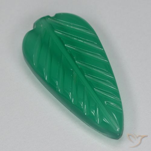 2.82ct Naturale Verde medio Agata, Taglio a fiore, Traslucido, Photo A