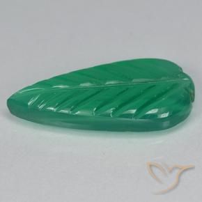 Agata Verde medio naturale da 2.82 ct, Taglio a fiore, Traslucido