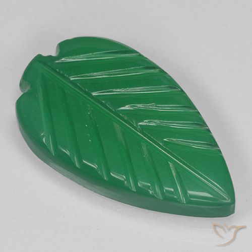 3.88ct Naturale Verde medio Agata, Taglio a fiore, Traslucido