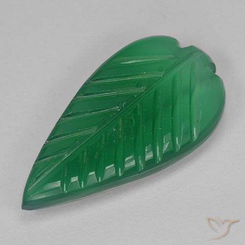 3.69ct Naturale Verde foresta Agata, Taglio a fiore, Traslucido