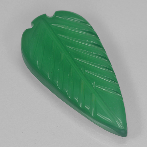 Agata naturale verde da 4,63 ct, taglio fiore, traslucido