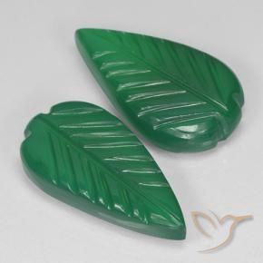 Gemme di Agata Verde medio naturale da 7.55 ct, Taglio a fiore, Traslucido