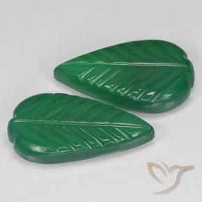 Gemme di Agata Verde medio naturale da 7.55 ct, Taglio a fiore, Traslucido