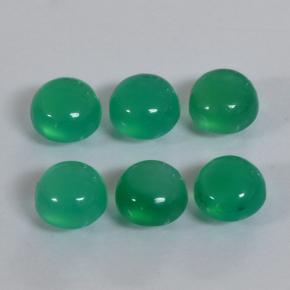 Agata naturale verde da 1,92 ct, taglio rotondo, traslucido