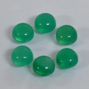Agata naturale verde da 1,92 ct, taglio rotondo, traslucido