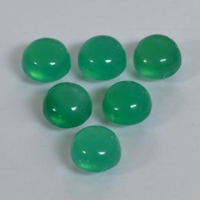 Agata naturale verde da 1,92 ct, taglio rotondo, traslucido