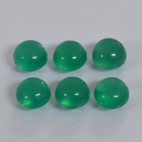 Agata naturale verde da 1,69 ct, taglio rotondo, traslucido