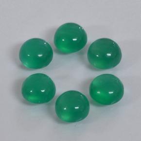 Agata naturale verde da 1,69 ct, taglio rotondo, traslucido