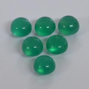 Agata naturale verde da 1,69 ct, taglio rotondo, traslucido