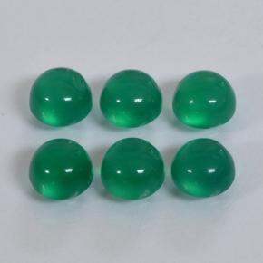 Agata naturale verde da 1,92 ct, taglio rotondo, traslucido