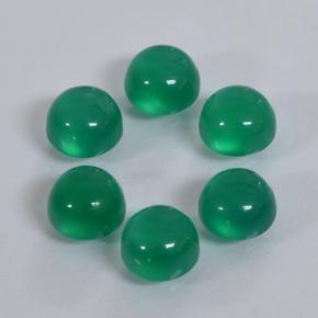 Agata naturale verde da 1,92 ct, taglio rotondo, traslucido