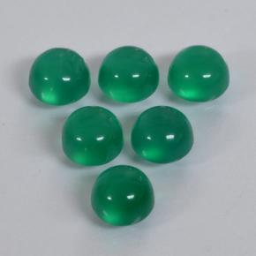 Agata naturale verde da 1,92 ct, taglio rotondo, traslucido