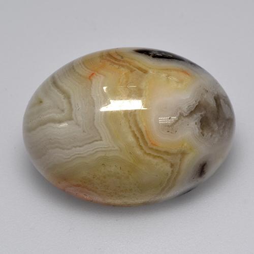 Agata naturale multicolore da 17,02 ct, taglio ovale, opaco