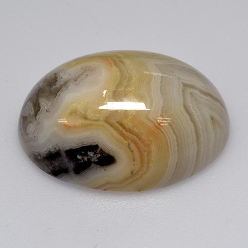 Agata naturale multicolore da 17,02 ct, taglio ovale, opaco